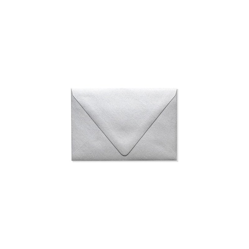 LUXPaper A4 Contour Flap Invitation Envelopes | 4 1/4" x 6 1/4" | Silver Metallic | 80lb. Text | 50 Qty
